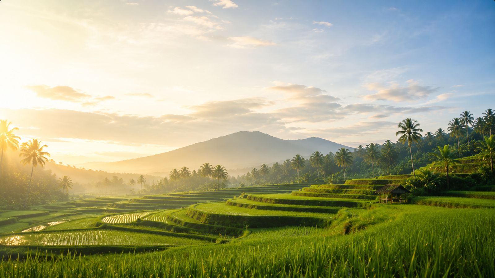 Panorama Sawah Terasering Indonesia