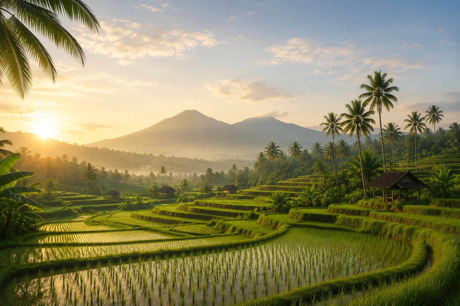 Panorama Sawah dan Kebun Indonesia